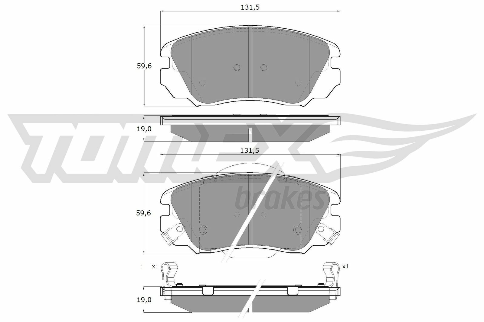 Sada brzdových platničiek kotúčovej brzdy TOMEX Brakes